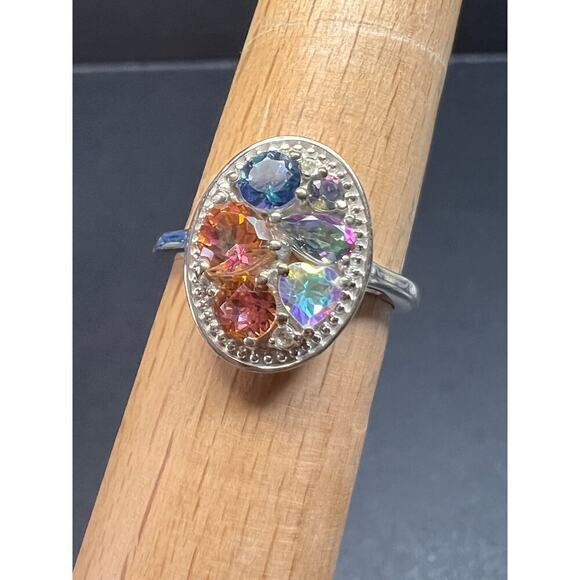 NEW cosmic mystic topaz ring in sterling silver size 8 - Picture 1 of 16